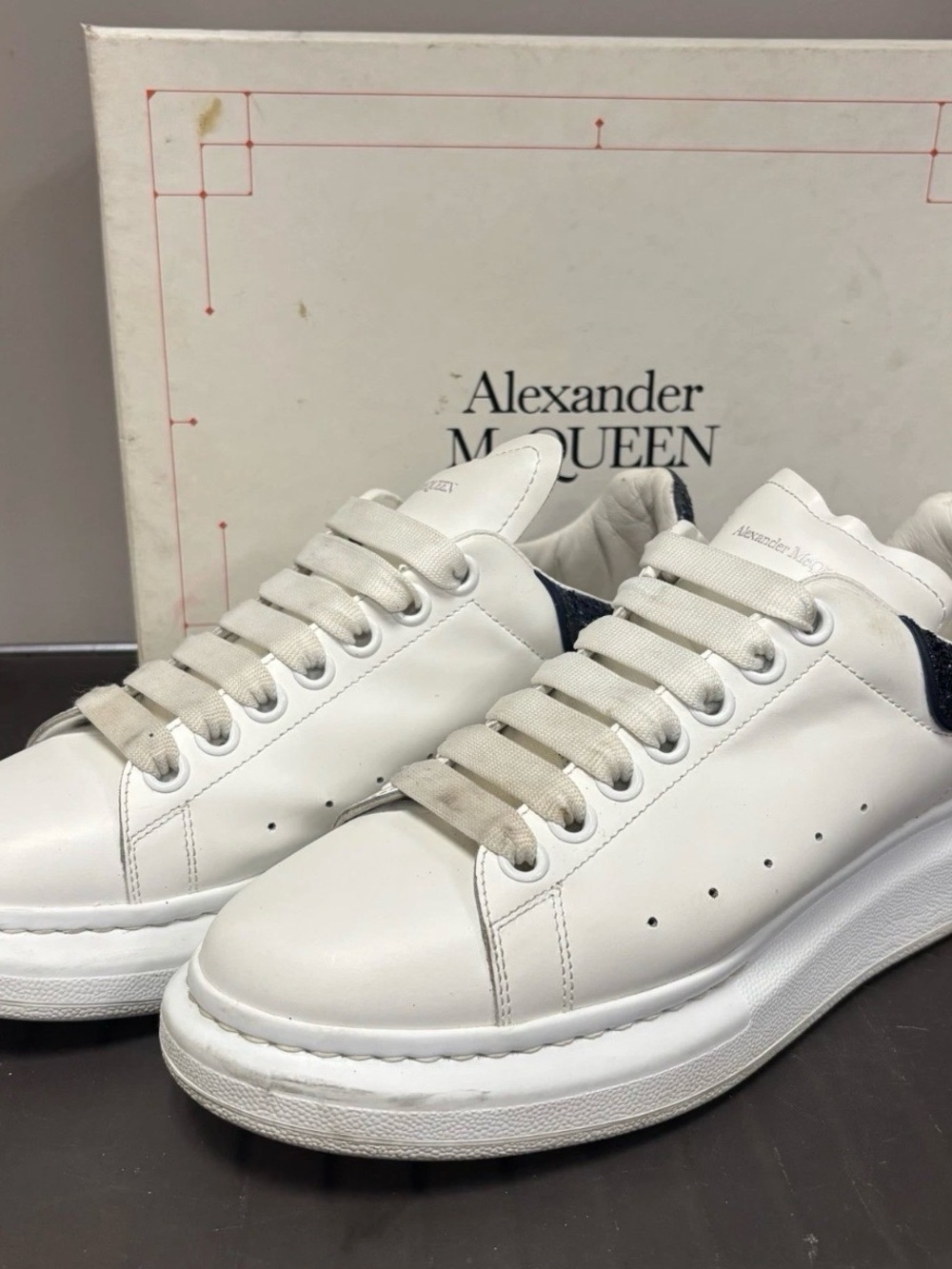 alexander mcqueen sneakers navy glitter sz 40